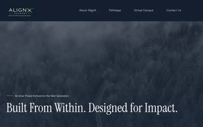 Screenshot of the AlignX Academy website