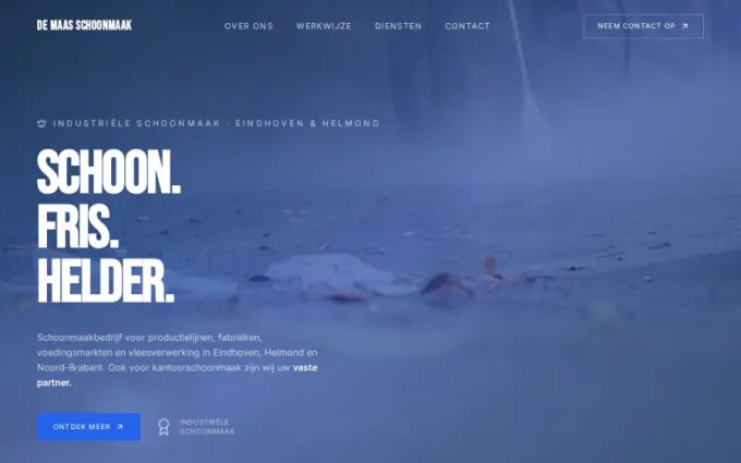Screenshot of the De Maas Schoonmaak website
