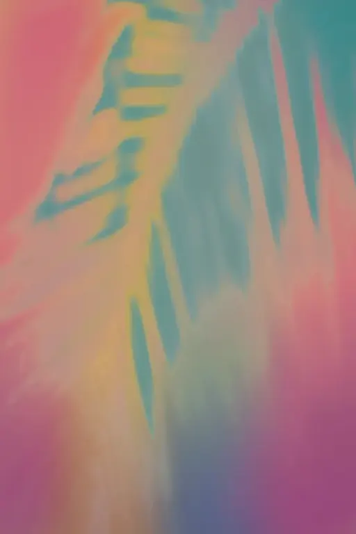 Colourful palm leaves in pastel neon light
